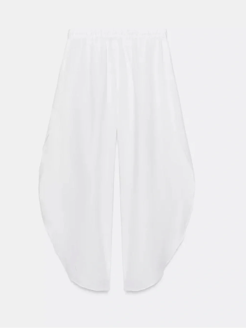 Zara NWT white ZW COLLECTION 100% LINEN VENTED PANTS 1936/334